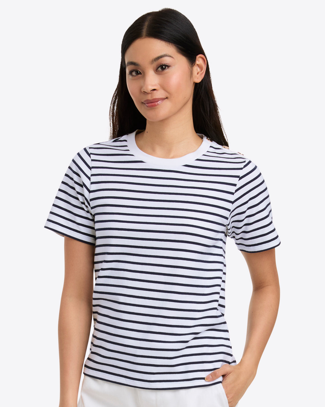 Crewneck T-Shirt in Nautical Stripe