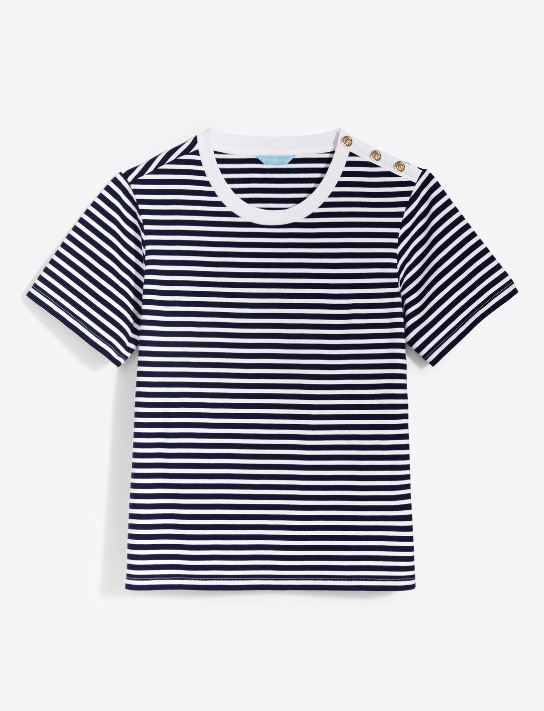 Crewneck T-Shirt Nassau Navy Mariner Stripe