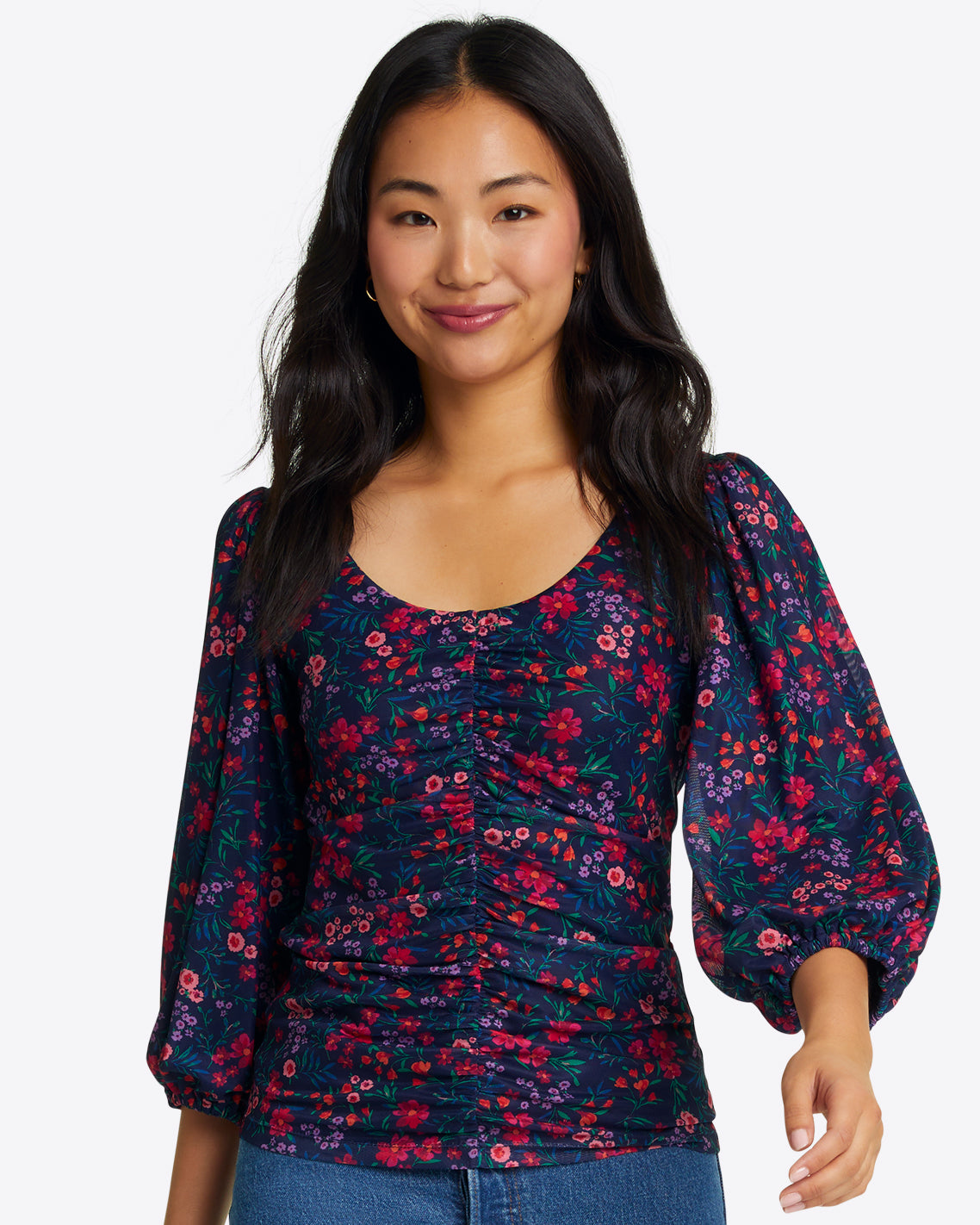 Shelby Scoop Neck Top in Twilight Floral
