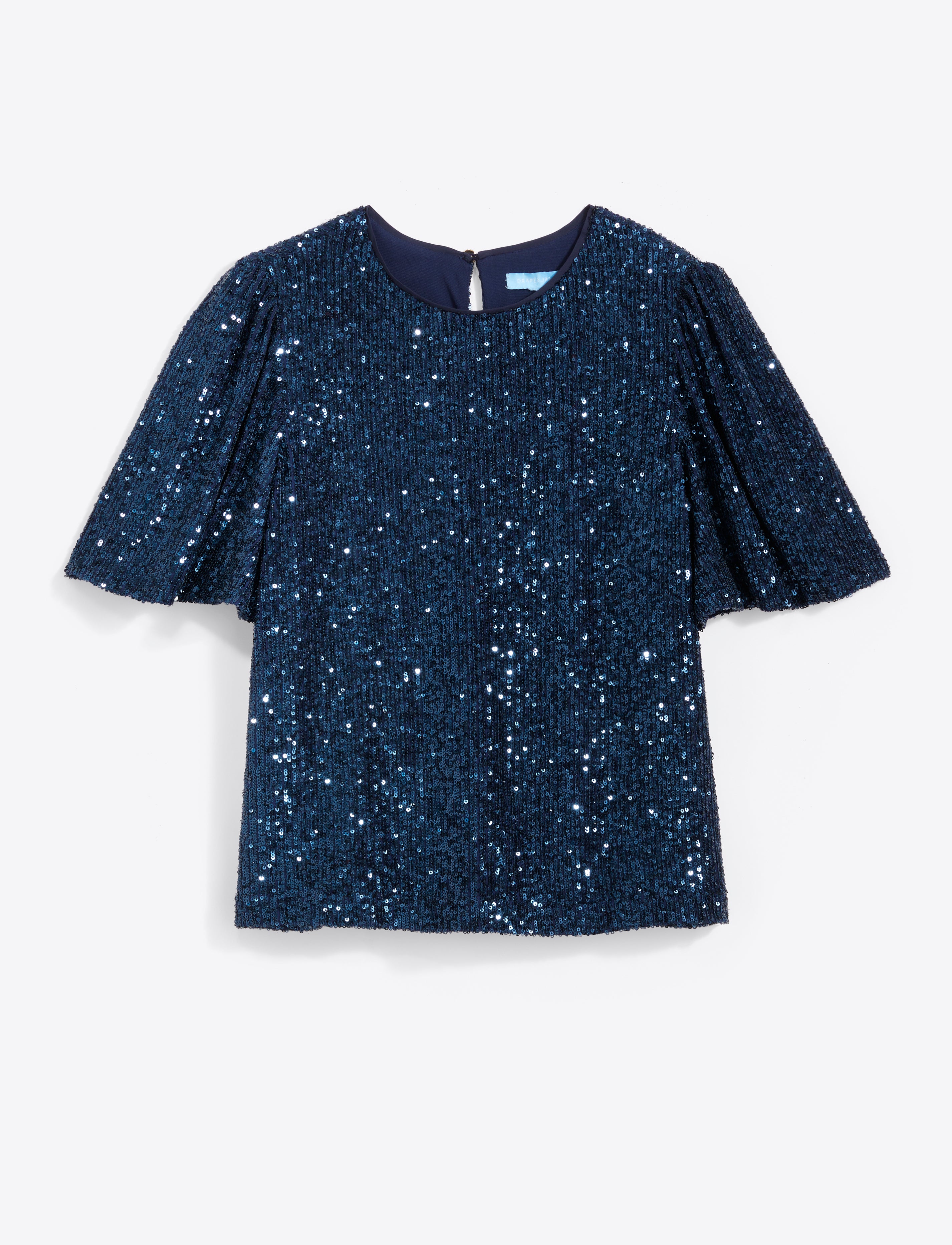 Flutter Sleeve Short Top Sequins