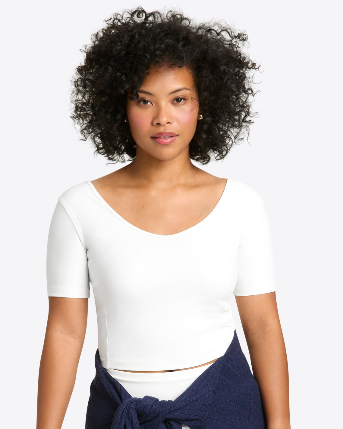 Cropped Sport Top in White