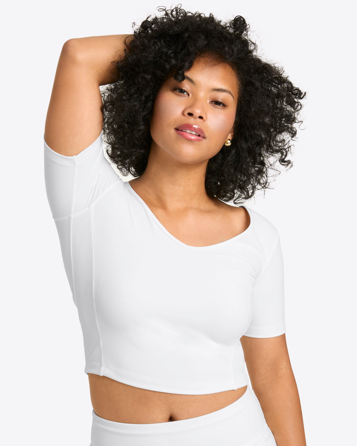 Cropped Sport Top in White