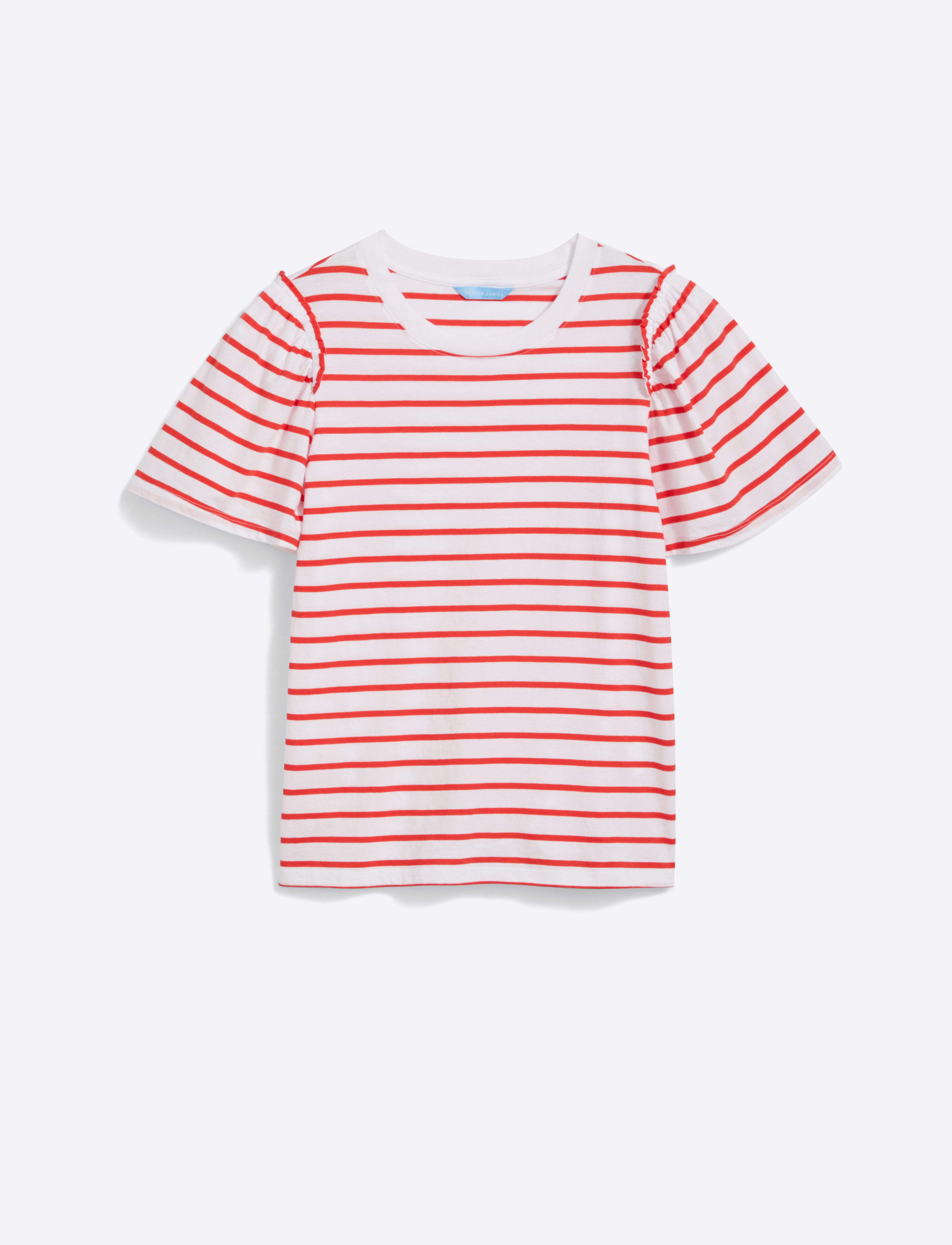 Short Sleeve Easy Knit Top Stripe