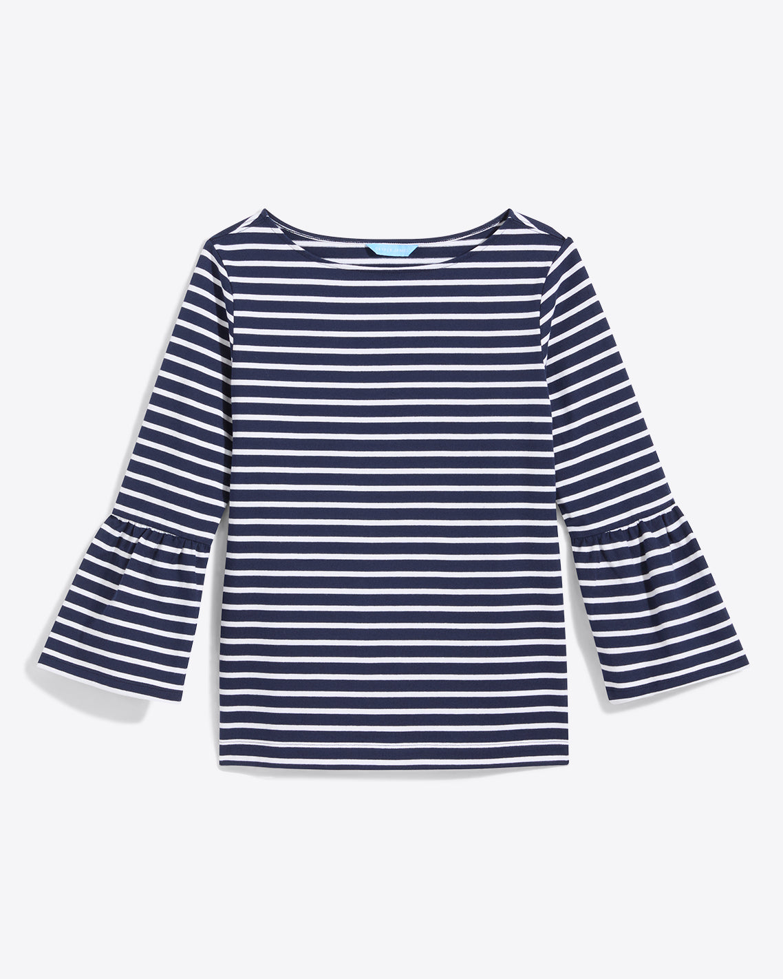 Corey Bell Sleeve Top in Navy Mariner Stripe