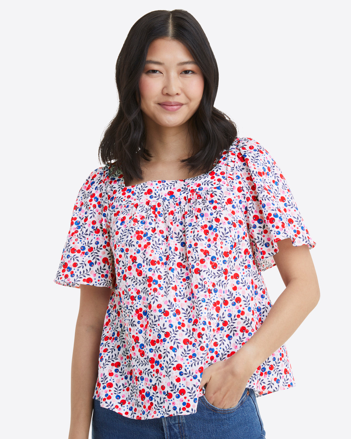 Maren Top Berry Print