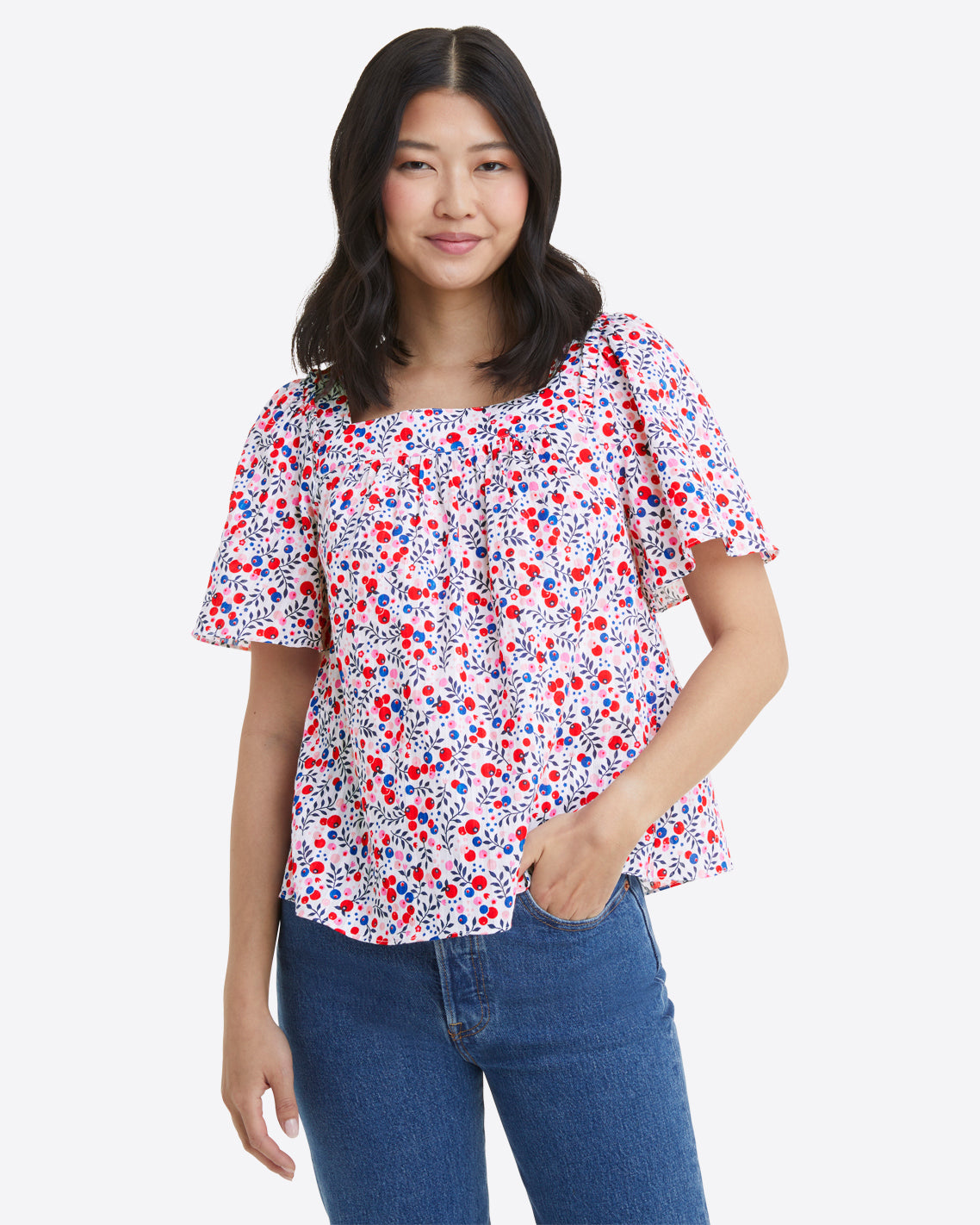 Maren Top Berry Print