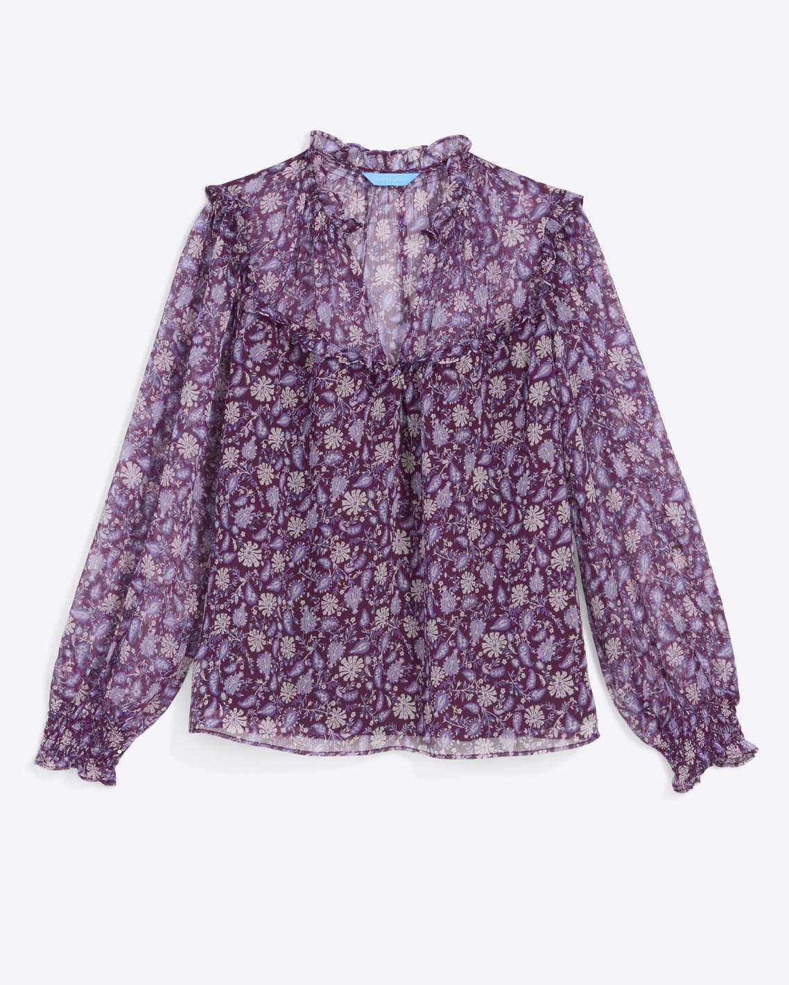 Gretchen Top in Violet Paisley