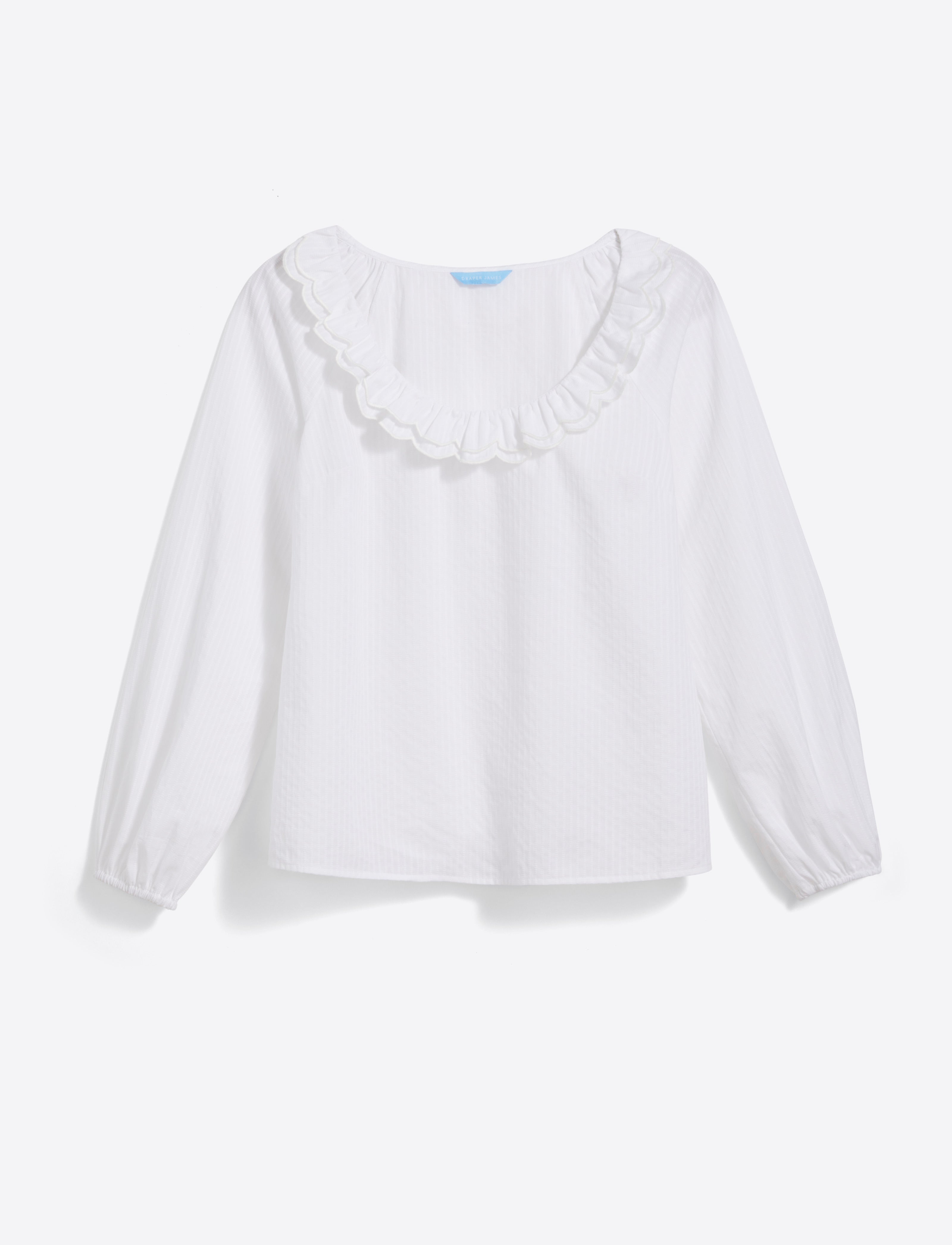 Reyna Long-Sleeve Top Textured Shirting Stripe