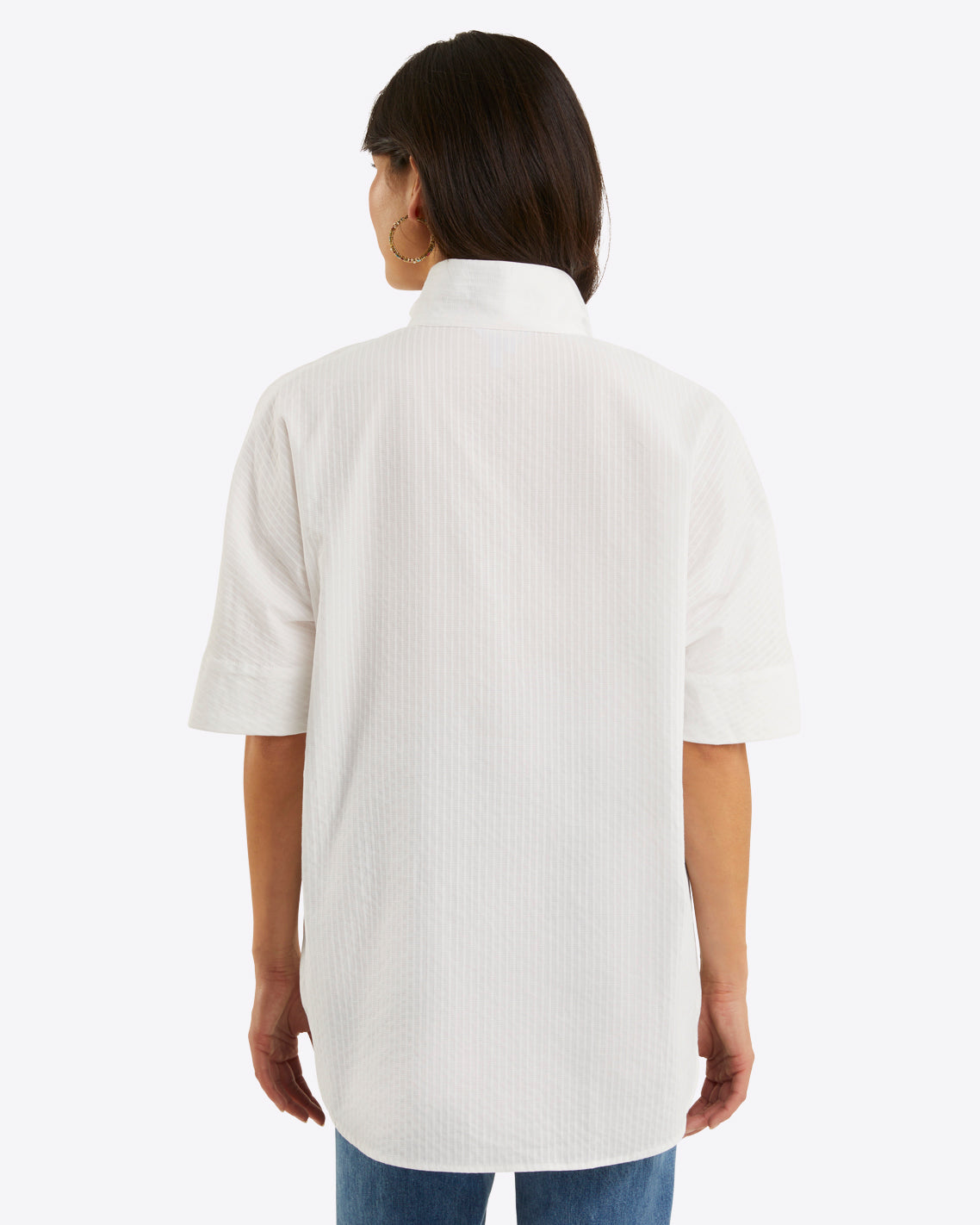 Logan Top White Shirting Stripe