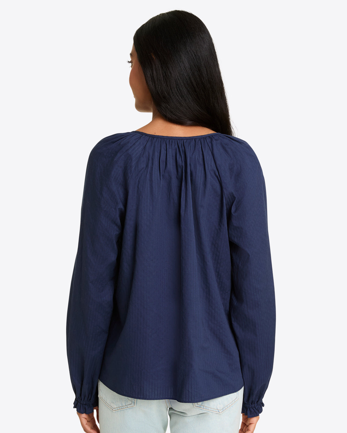 Alexandra Top Navy Dobby Stripe