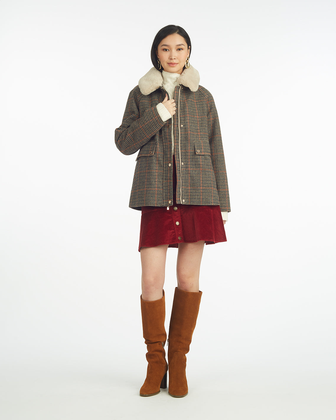 Mini Check Cropped Barn Jacket