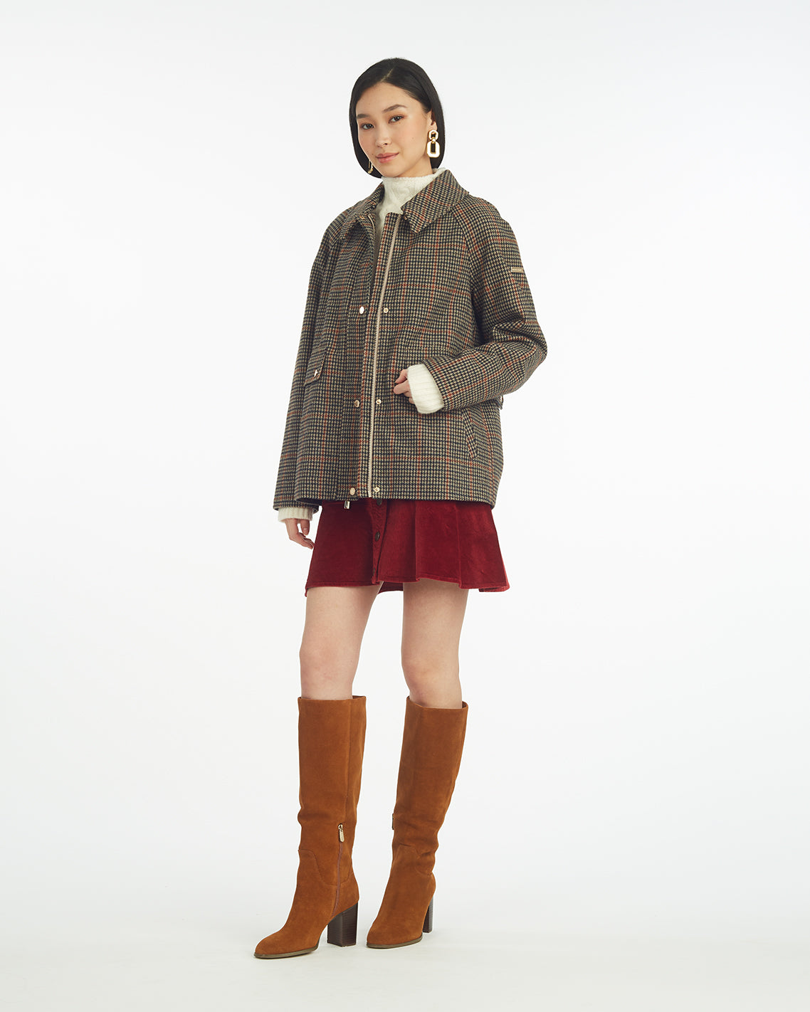 Mini Check Cropped Barn Jacket