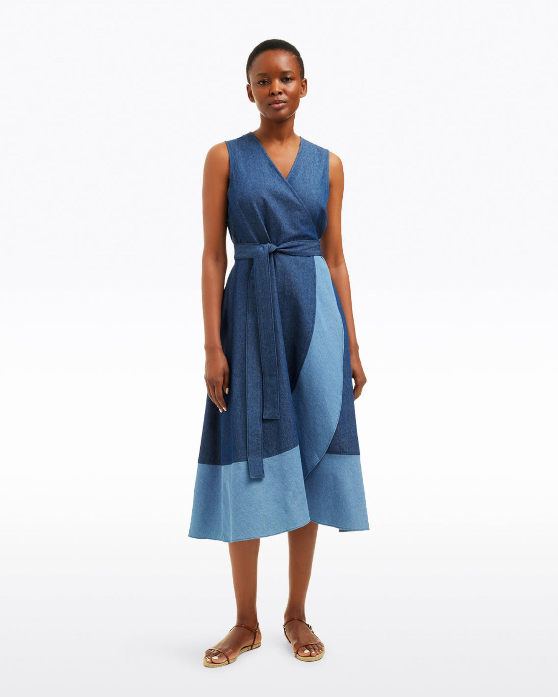 blue wrap dress Luna Mini  Shop American Threads Women's Trendy Online Boutique / S / No Returns/Exchanges metallic blue party outfit Womens Sosandar Blue Sequin Belted