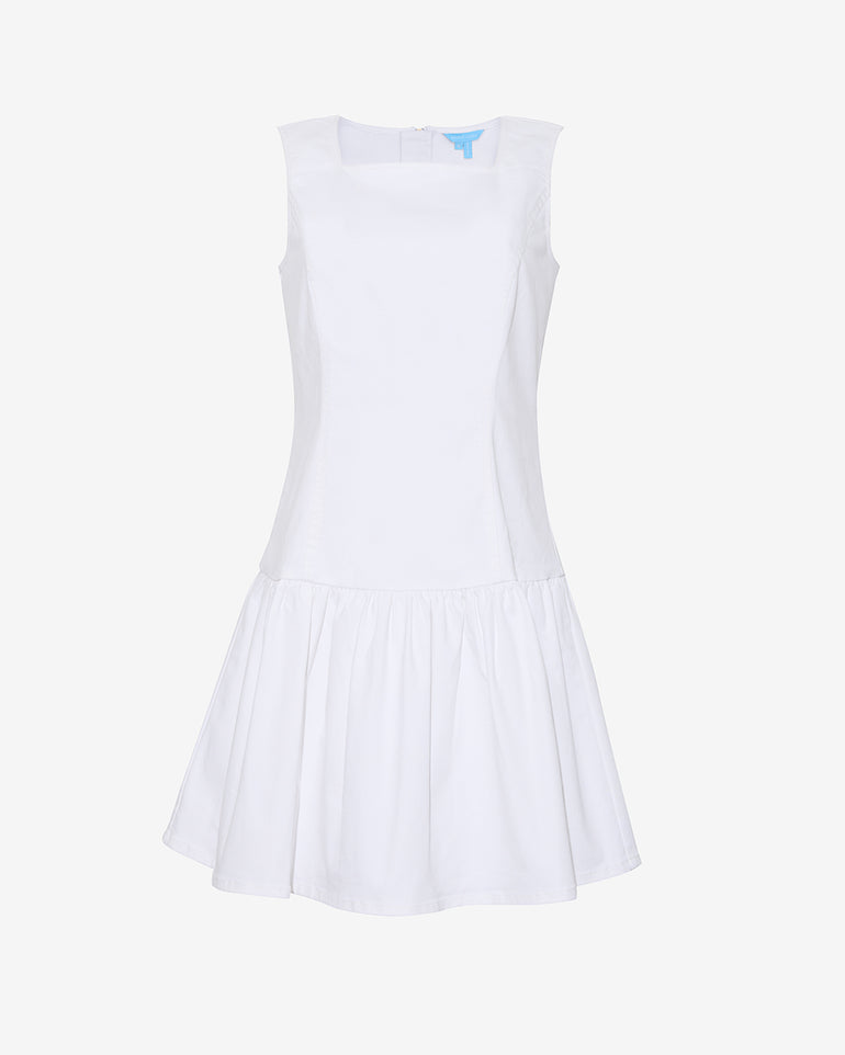 Colette Tailored Flounce Dress in Denim