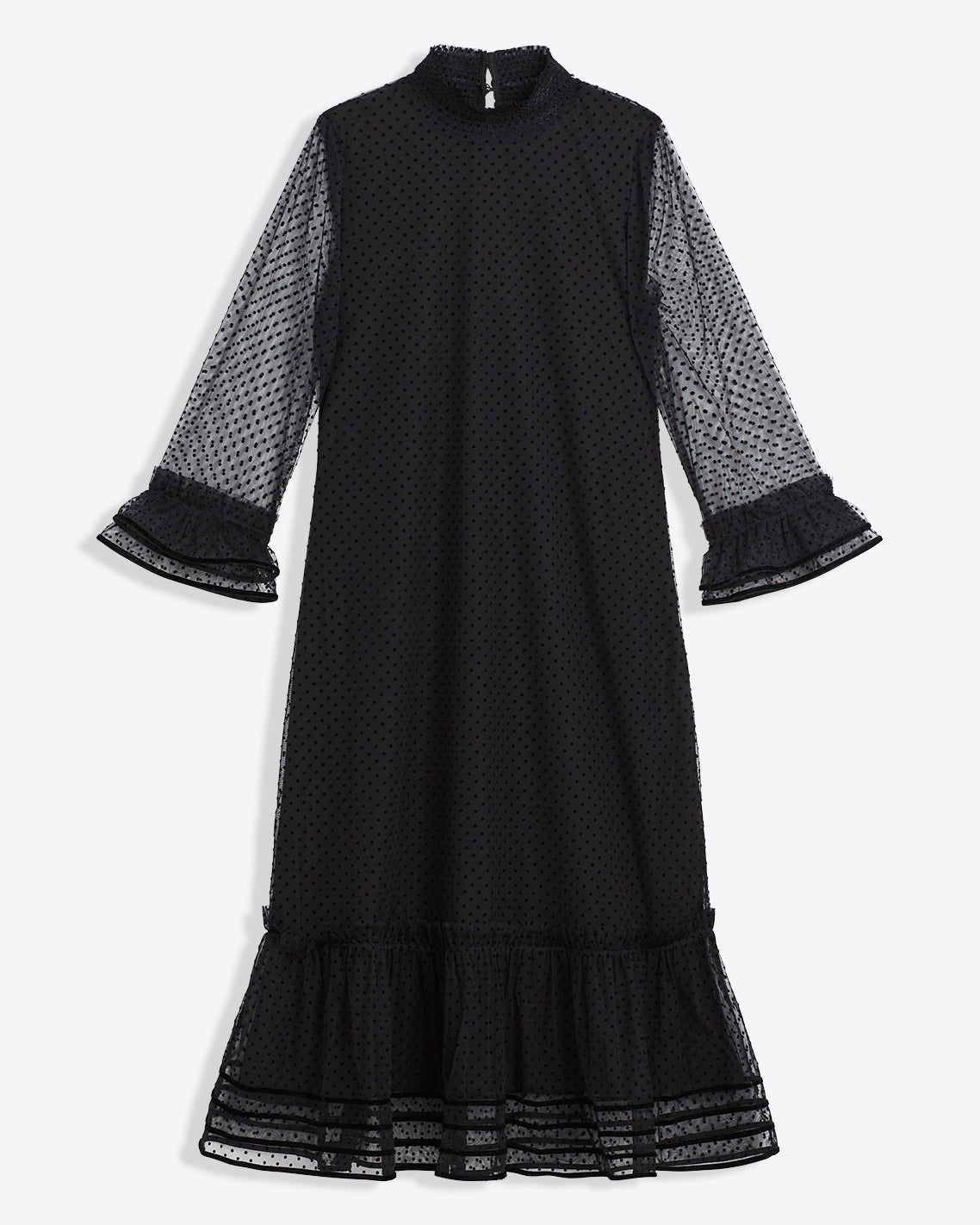 Long Sleeve Shift Dress in Tulle | Color - Belle Meade Black / S | Draper James Long Sleeve Shift Dress in Tulle | Color - Belle Meade Black / S | Draper James