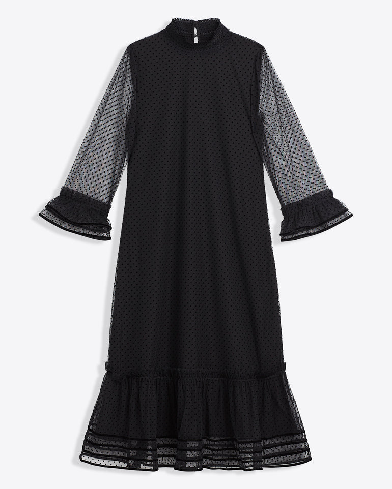 Long Sleeve Shift Dress in Tulle