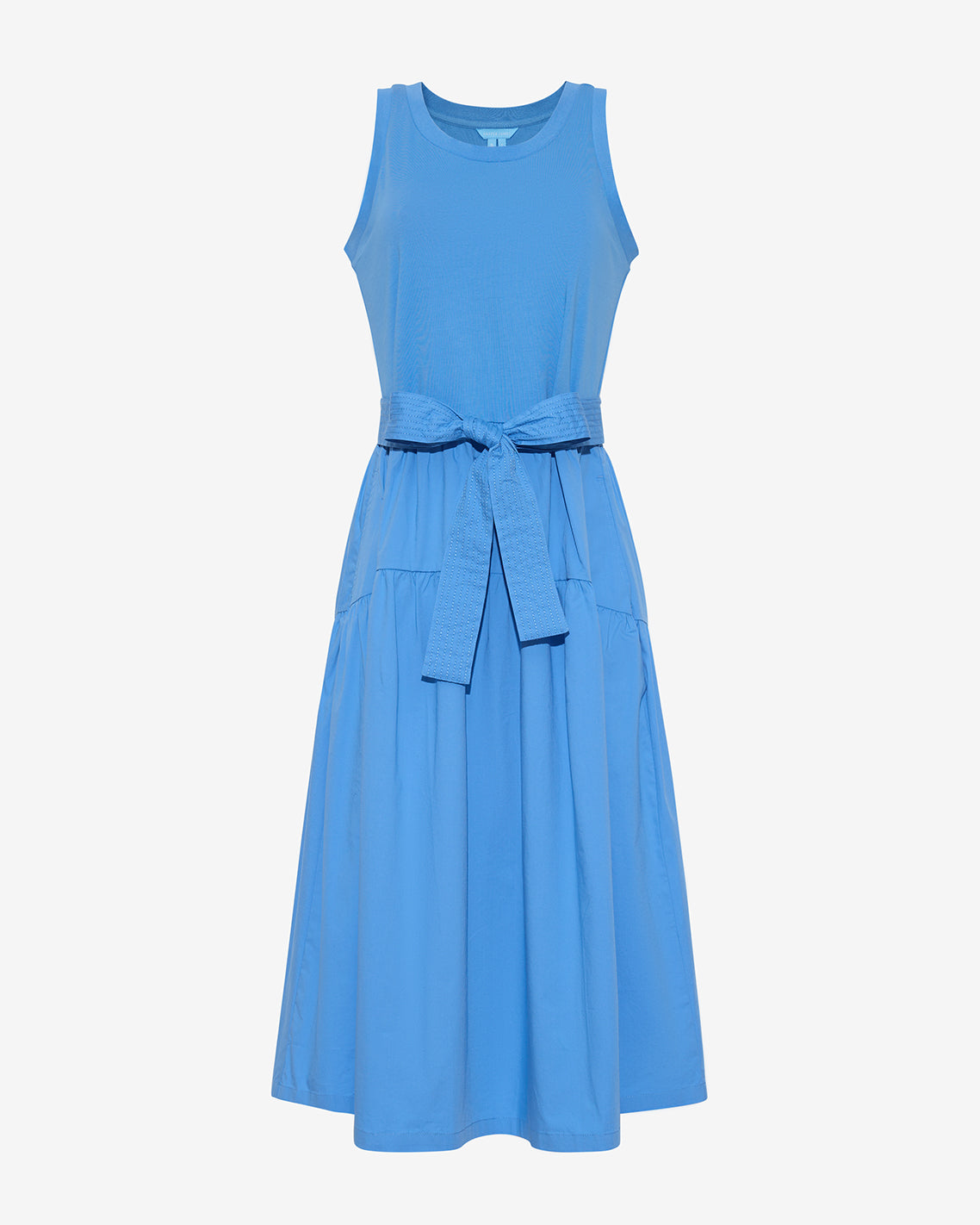 Lila Mixed Media Midi Dress in Light Blue | Color - Light Blue / L