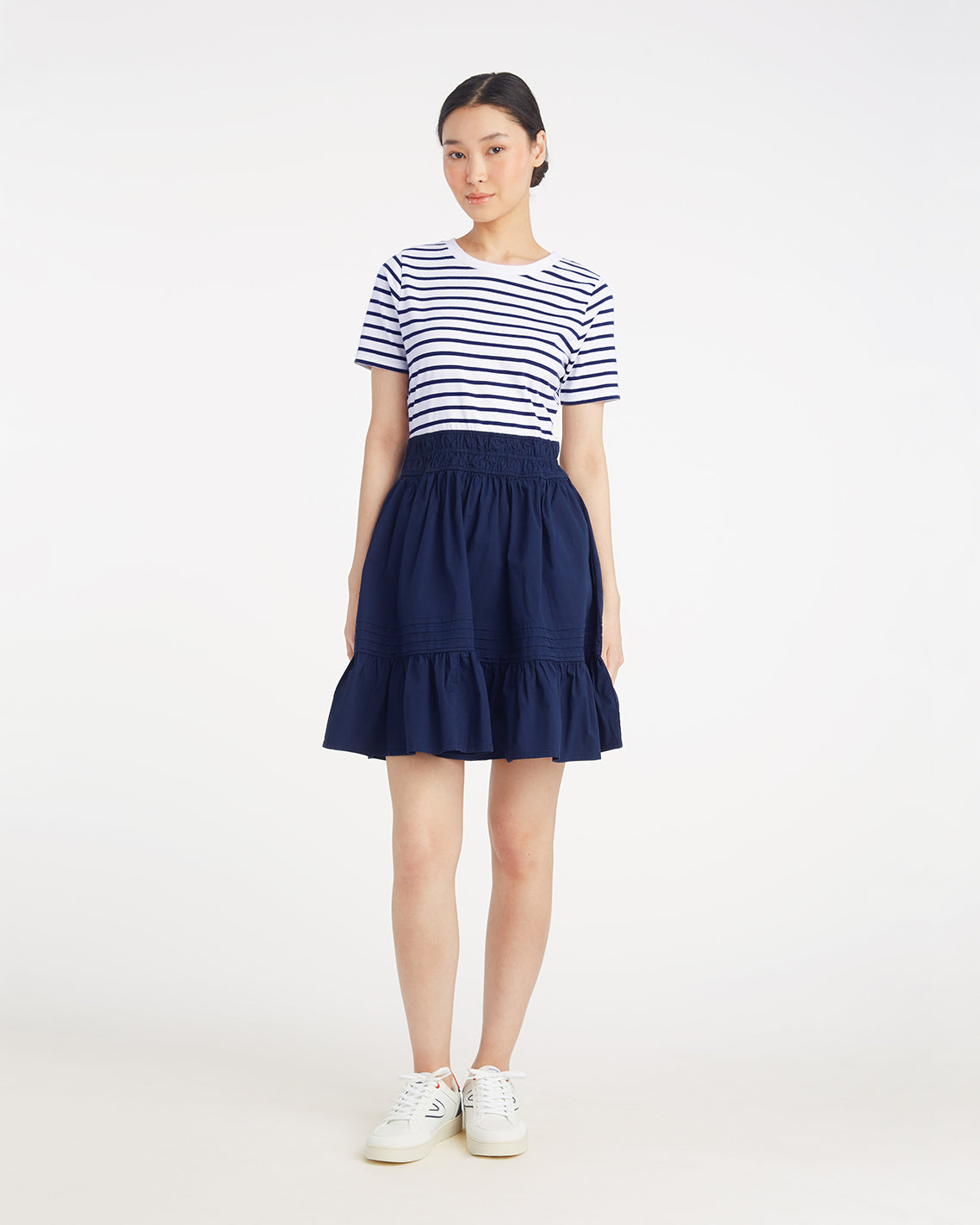 Wilson Mini Dress in Navy Stripe | Color - Nassau Navy / XS