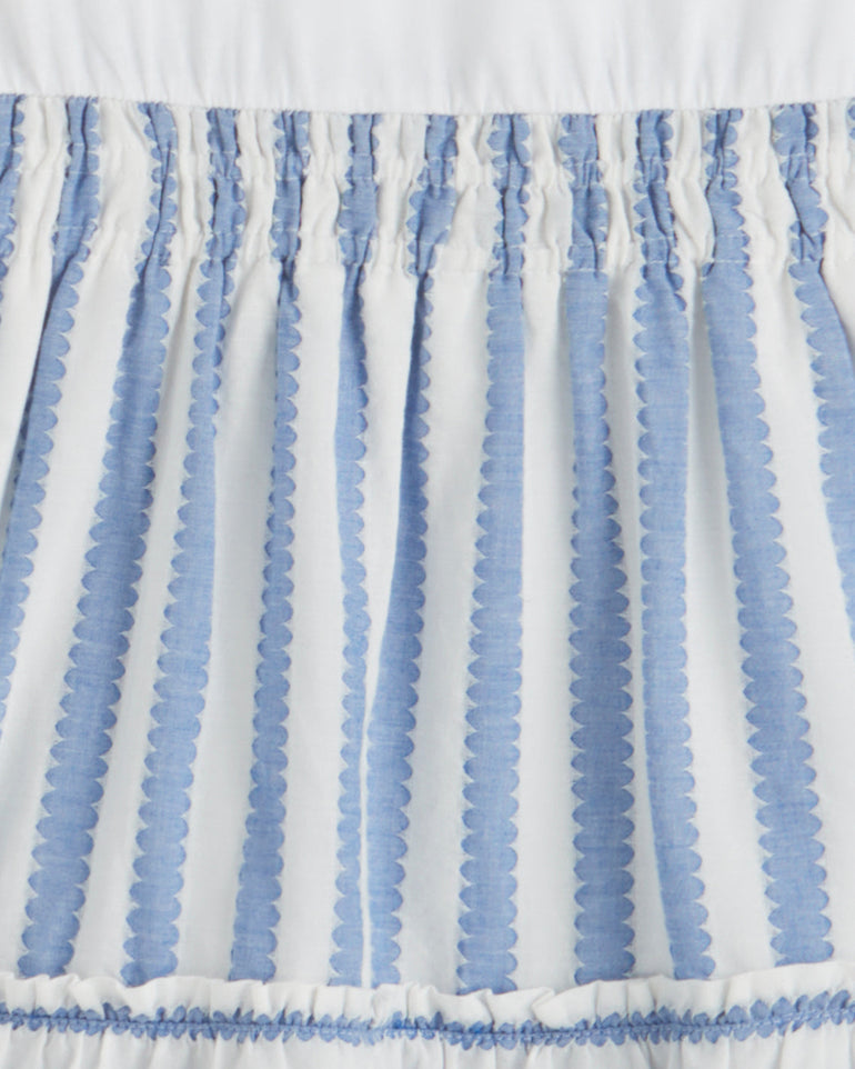 Arden Mixed Media Shirtdress in Wave Stripe