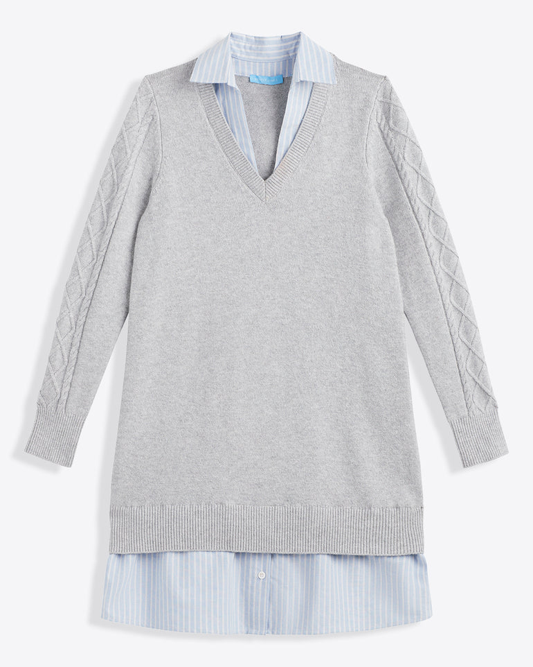Collared Combo Sweaterdress