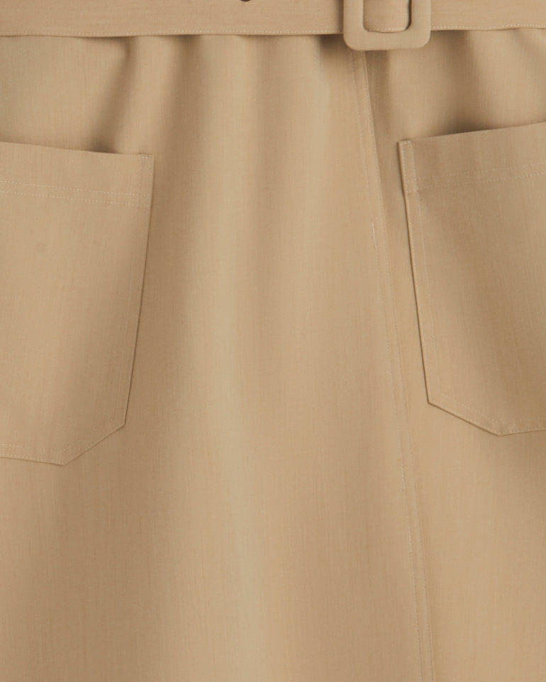 Tatum Midi Shirtdress in Croissant