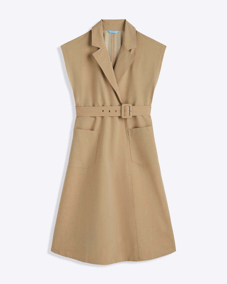 Tatum Midi Shirtdress in Croissant