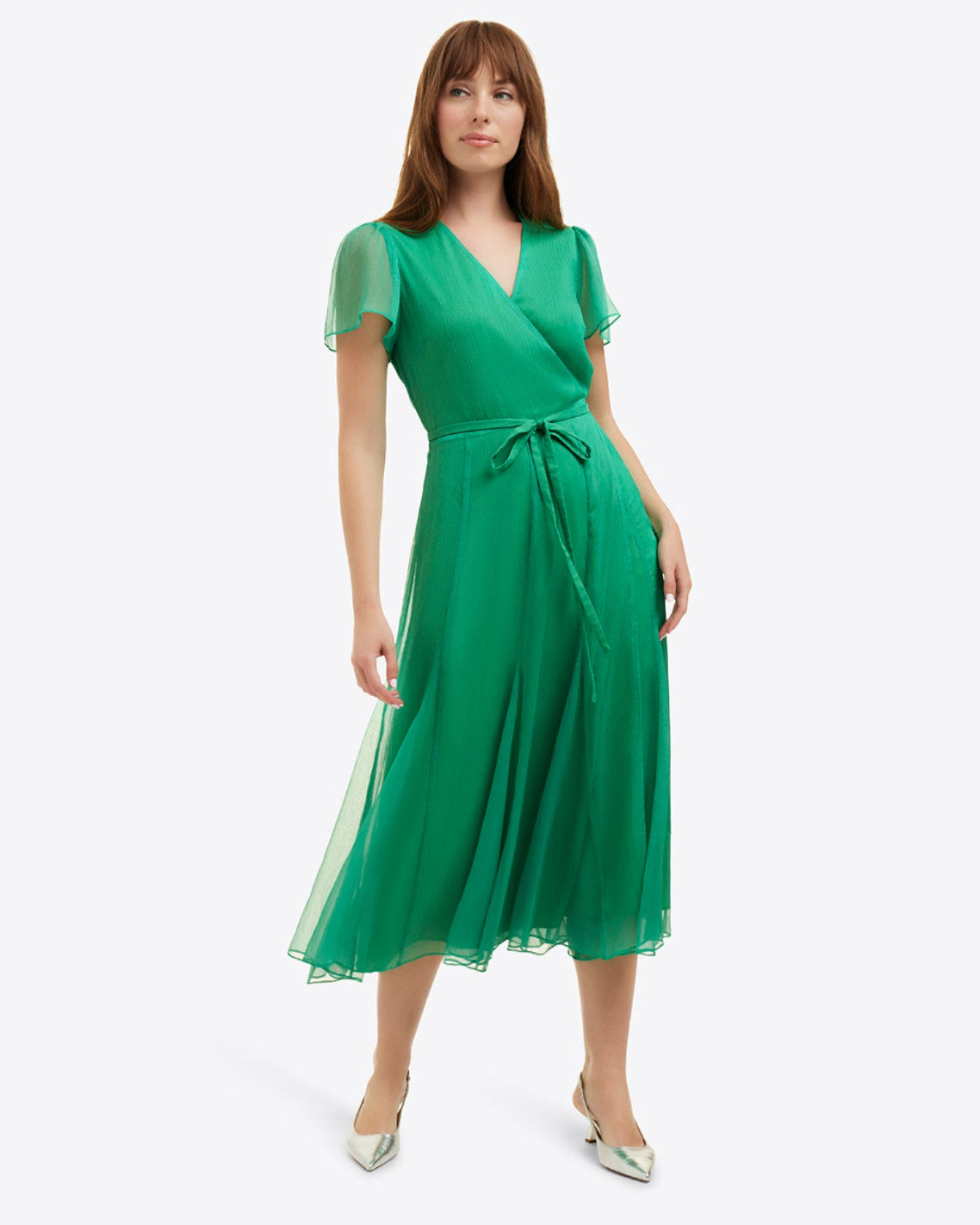 Daphne Midi Wrap Dress | Color - Green / 8