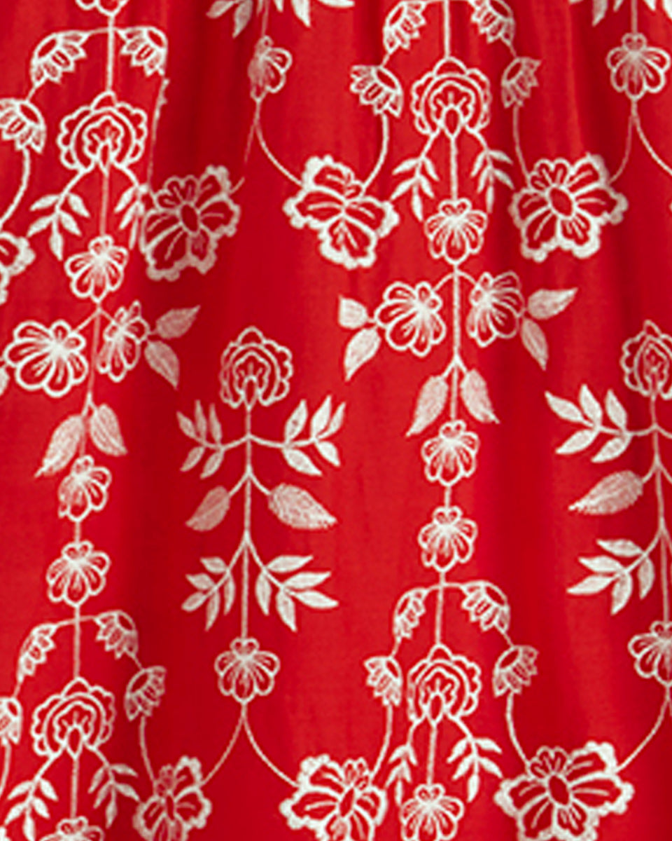 'Red Bow Embroidered Midi' dress Dresses