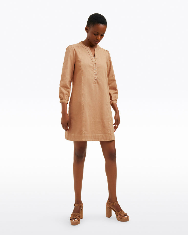 Felicity Popover Shift Dress in Croissant
