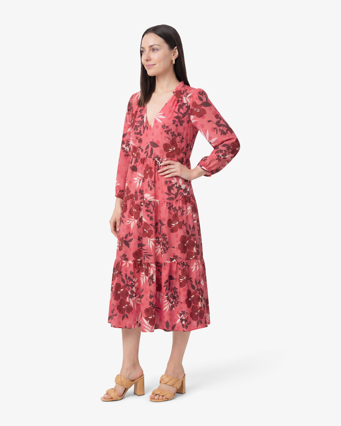 Katie Midi Dress in Spring Floral