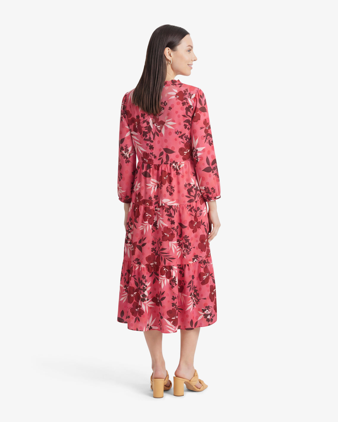 draper james pink floral dress Katie Midi Dress in Spring Floral | Color - Spring Floral / XL