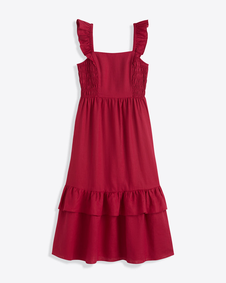 Carrie Midi Dress in Raspberry Pink