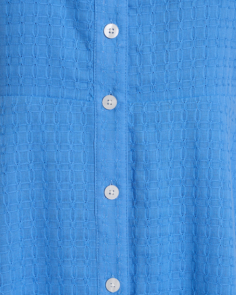 Annika Midi Shirtdress in Textured Cotton