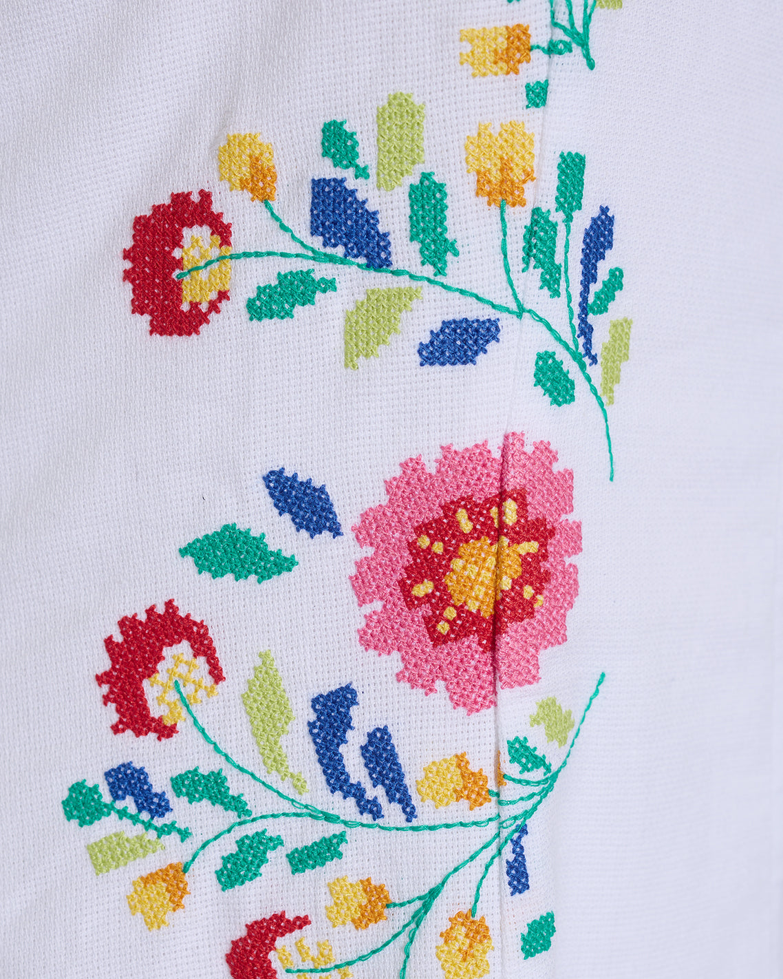 Primrose Mini Dress with Floral Embroidery | Color - Magnolia White / 0
