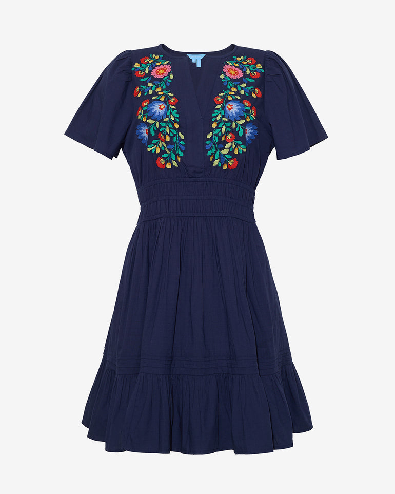 Wilson Mini Dress with Floral Embroidery