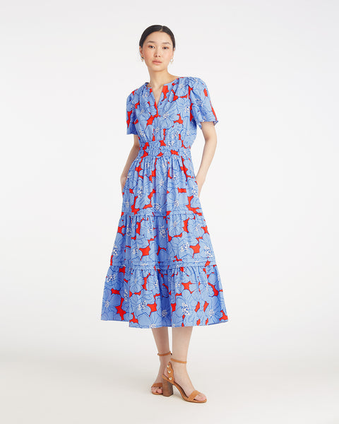 Hollie Midi Dress in Floating Floral | Color - Floating Floral / XS
