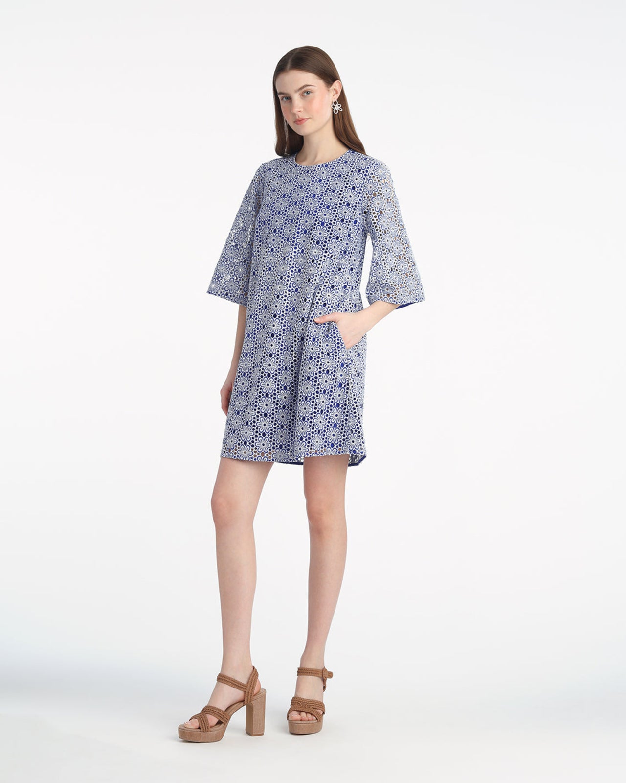 Carolyn Bell Sleeve Mini Dress in Daisy Lace | Color - Daisy Lace / XS