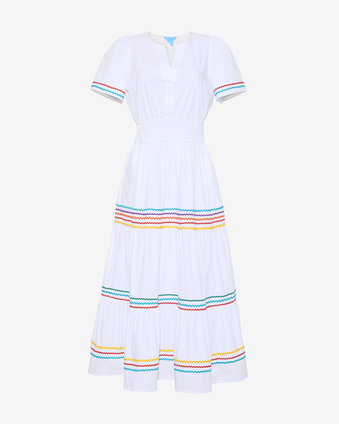 Hollie Midi Dress in Rainbow Ric Rac | Color - Rainbow Ric Rac / S | Draper James Hollie Midi Dress in Rainbow Ric Rac | Color - Rainbow Ric Rac / S | Draper James