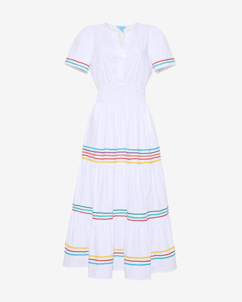 Hollie Midi Dress in Rainbow Ric Rac