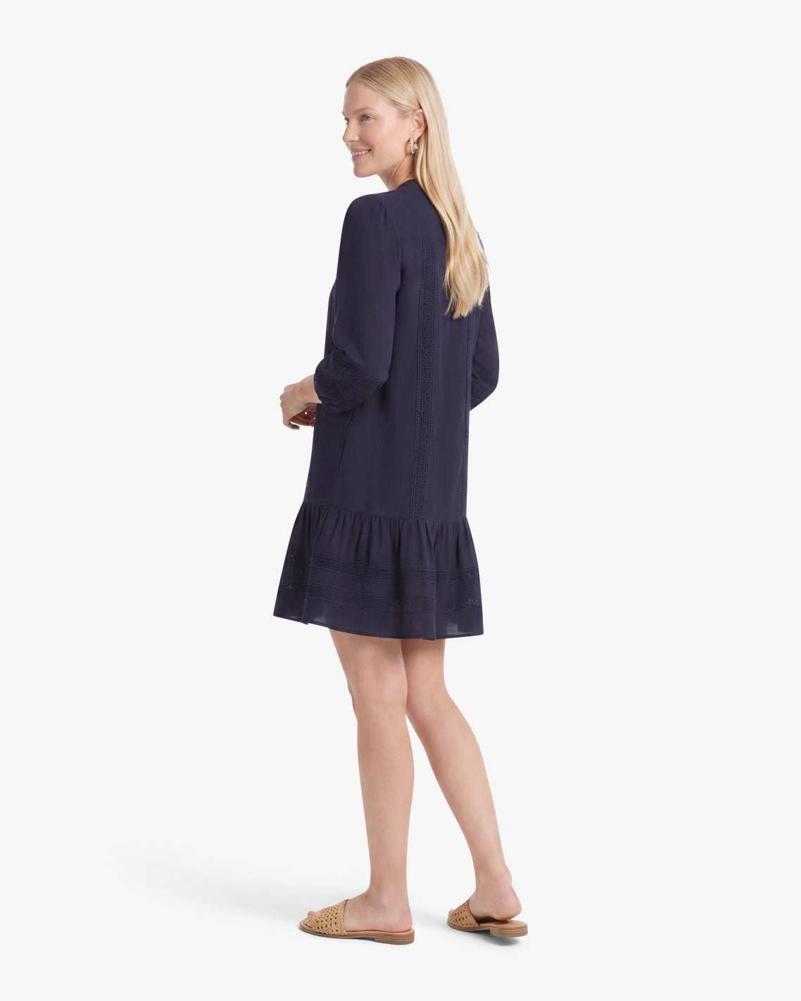 Molly Mini Dress in Embroidered Stripe