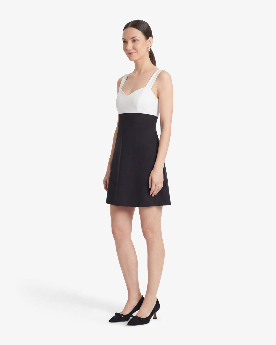 Henrietta Mini Dress in Black and White