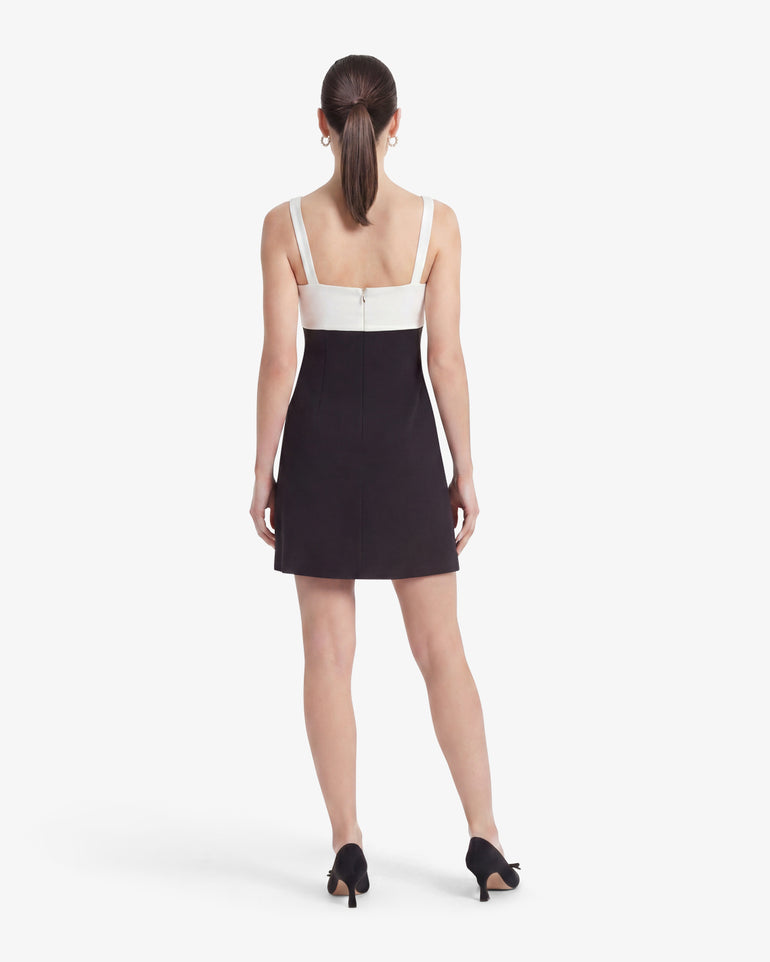 Henrietta Mini Dress in Black and White