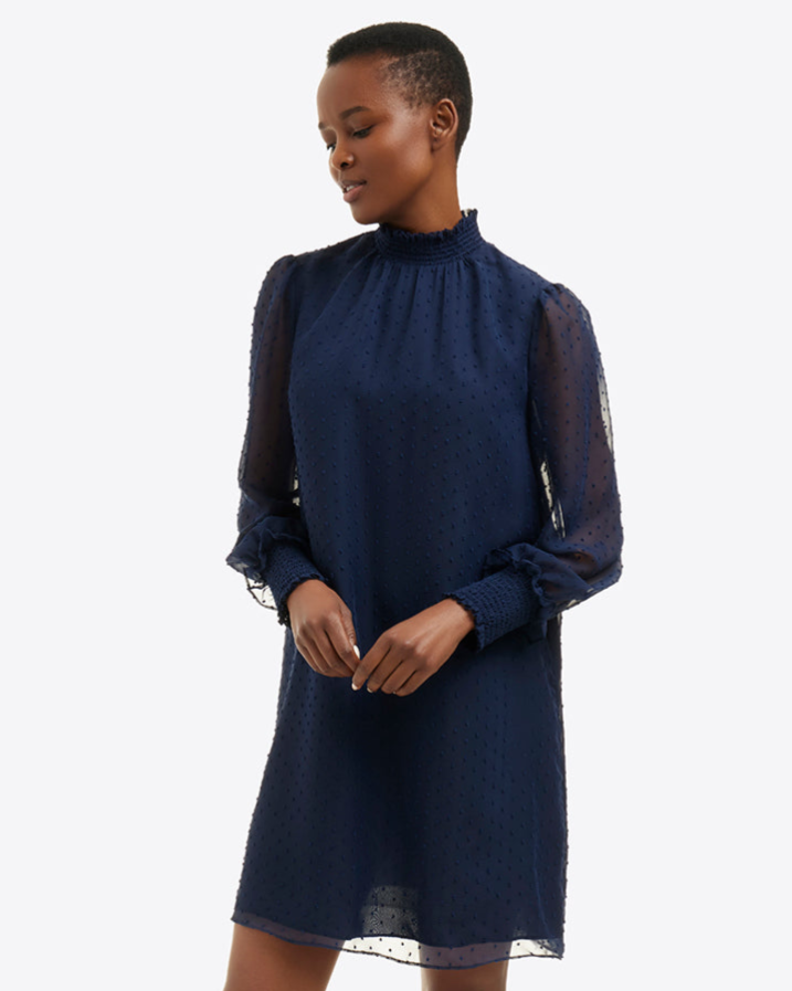 Lindsay Long Sleeve Mini Dress | Color - Nassau Navy / XS