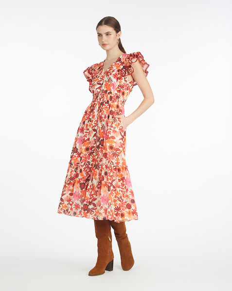 maggie midi dress luda floral lime Meg Midi Dress in Botanical Garden | Color - Botanical Garden / M