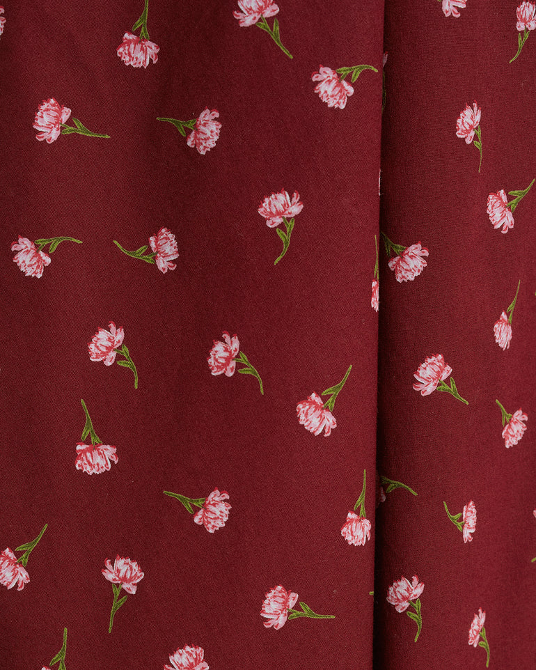 Long-Sleeve Button Down in Burgundy Buds