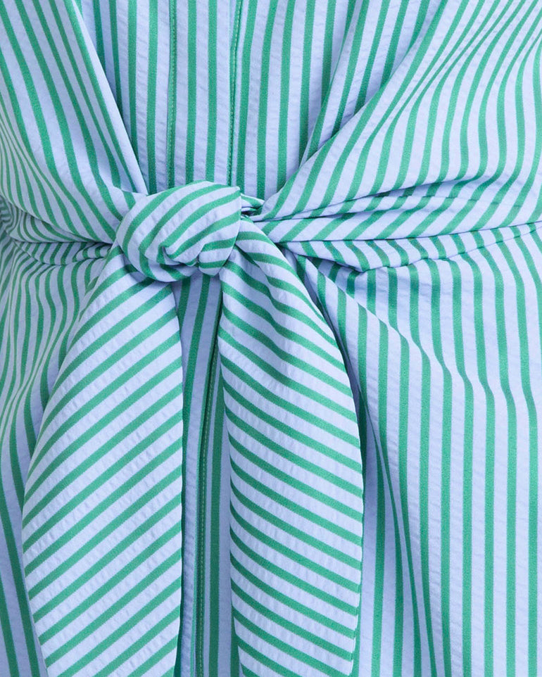 Evangeline Dress in Seersucker Stripe