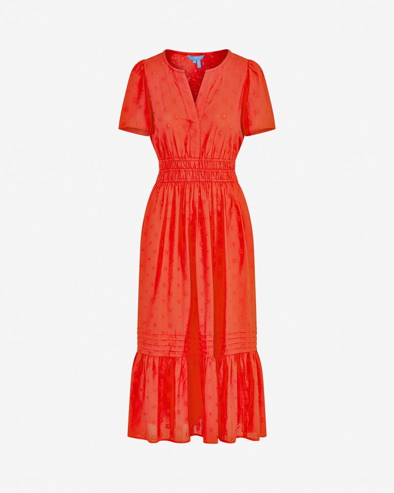 Hollie Midi Dress in Embroidered Flower