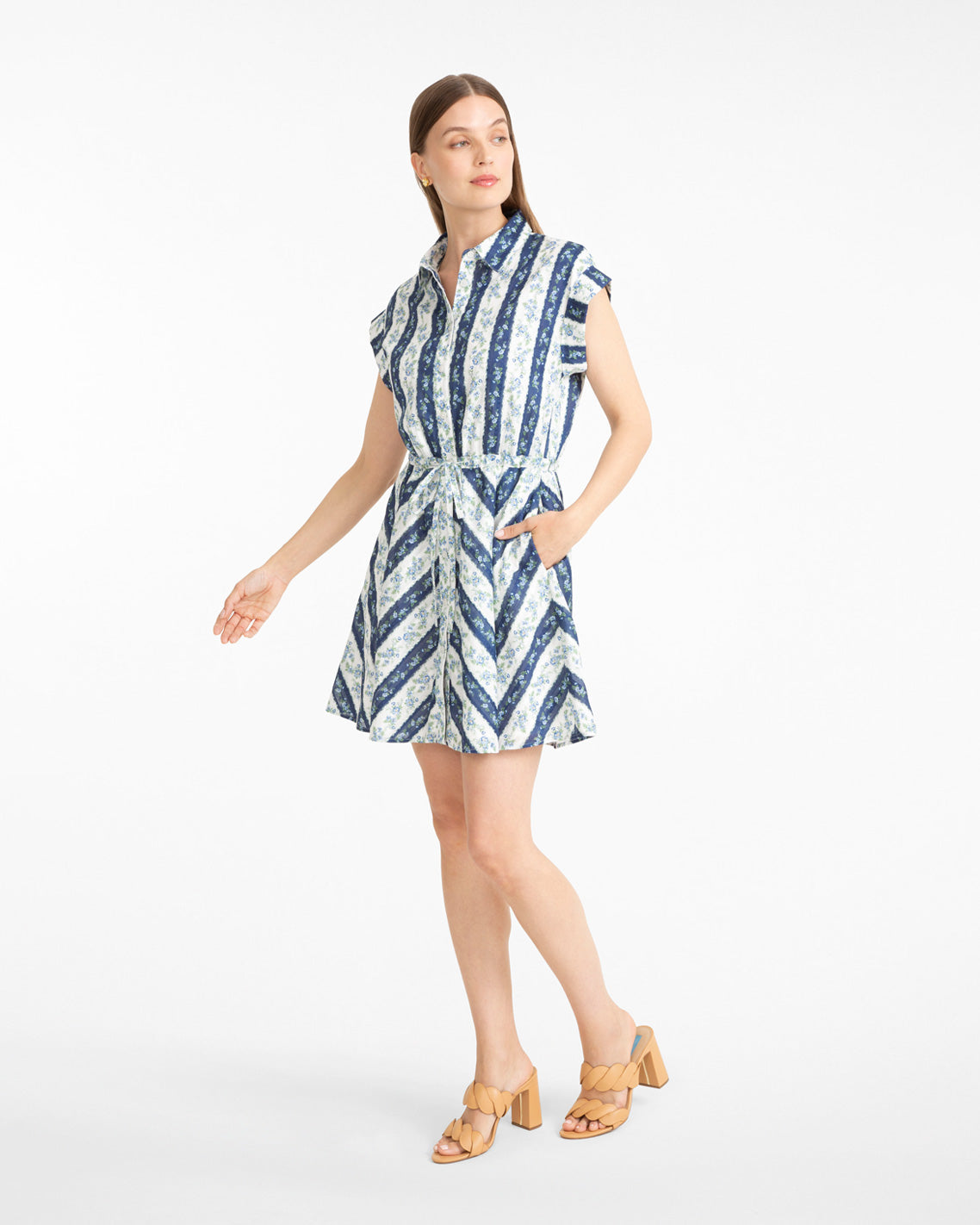 Phoebe Dress in Floral Stripe