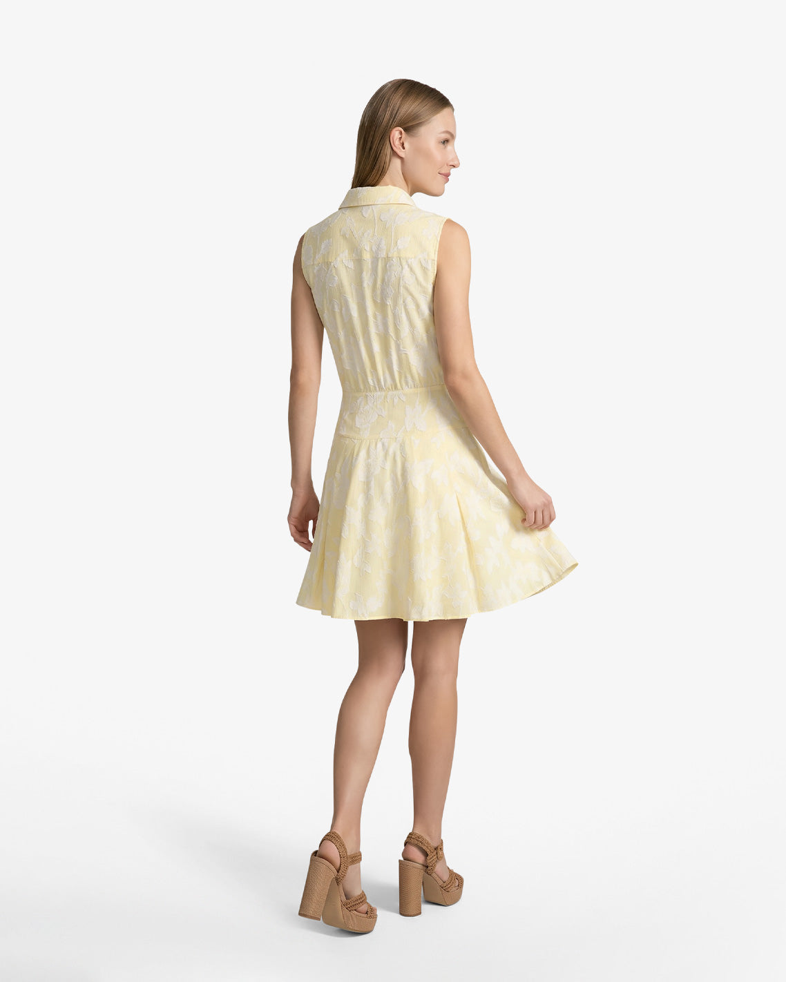 Brighton Mini Collared Dress in Striped Fil Coupe