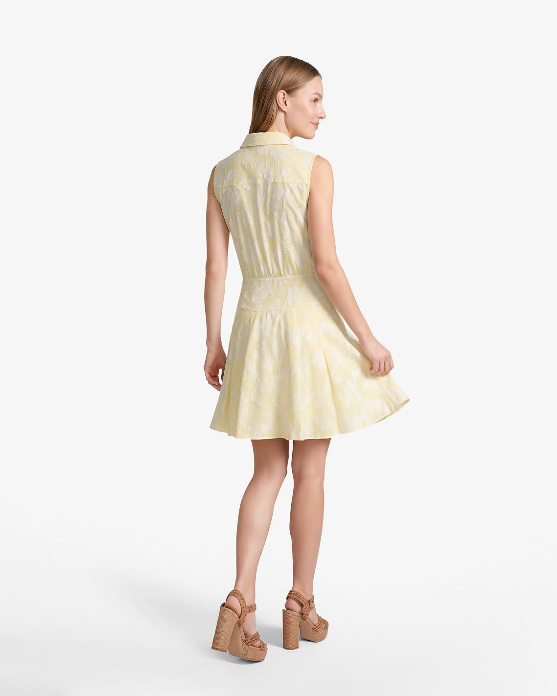 Brighton Mini Collared Dress in Striped Fil Coupe